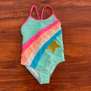SUNUVA teal and hot pink one piece swimsuit.